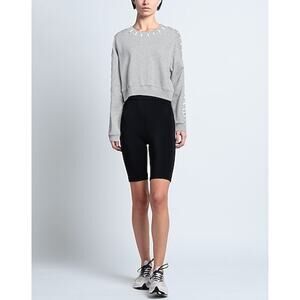 Jonathan Simkhai Gray Whip Stitch French Terry Crop Crewneck Sweatshirt Size S